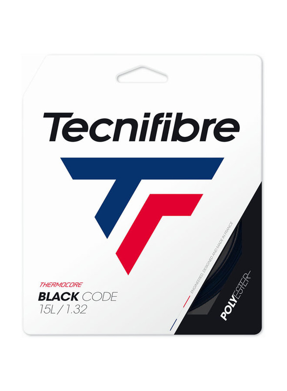 Tecnifibre Blackcode Tennis String, 1.32mm, Black