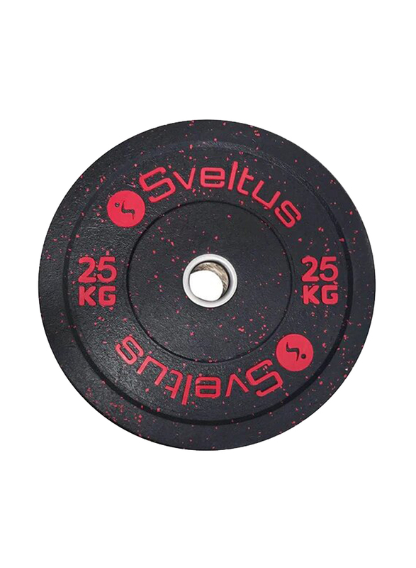 Sveltus Olympic Bumper Plate, 2 Piece x 25 KG, Black