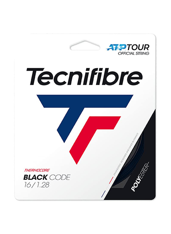 Tecnifibre Blackcode Tennis String, 1.28mm, Black