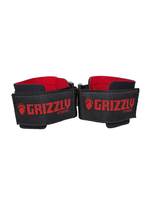 

Grizzly Fitness Powerlift Wrist Wraps, 2 Pieces, 8668-04-BLK, Black/Red