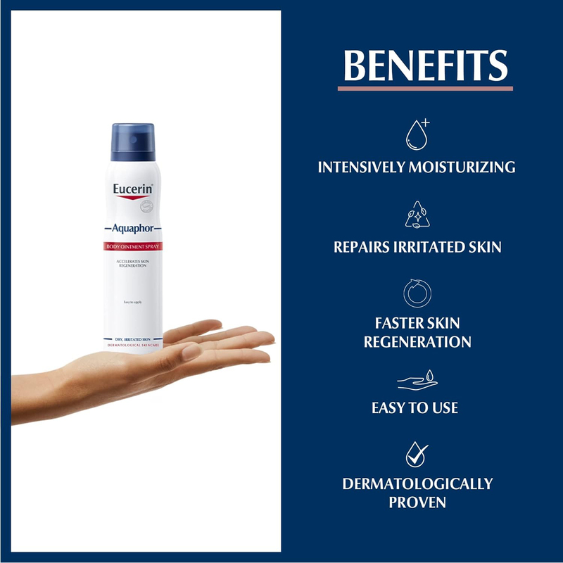 Eucerin Aquaphor Body Ointment Spray with Glycerine and Panthenol, 250ml