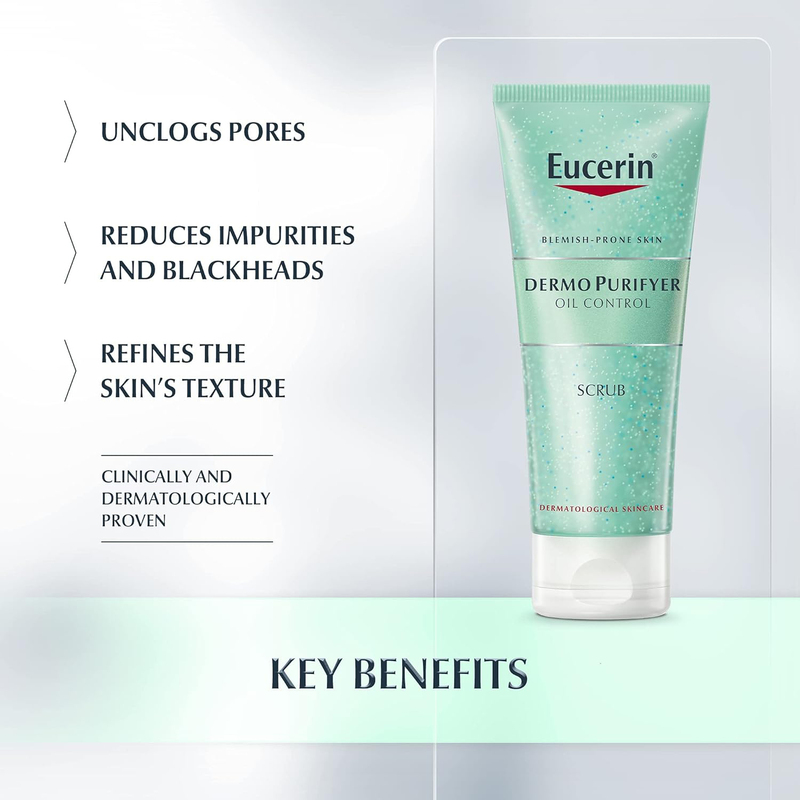 Eucerin DermoPurifyer Oil Control Facial Scrub for Oily Skin, 100ml