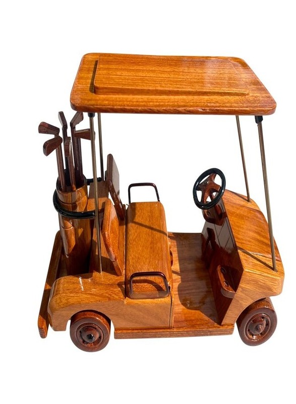 mahogany wooden golf cart model
