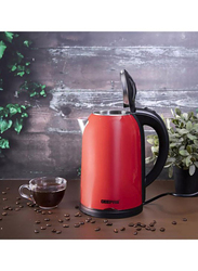 Geepas 1.7L Double Layer Cordless Electric Kettle, 1800W, GK38013, Red/Black