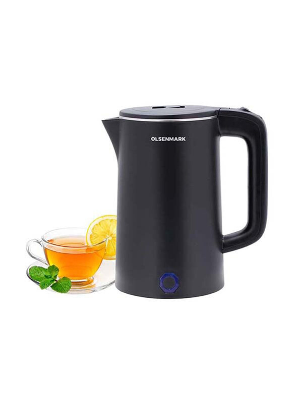

Olsenmark 1.8L Electric Kettle with Durable Wall Cool Touch Body, 1500W, OMK2475, Black