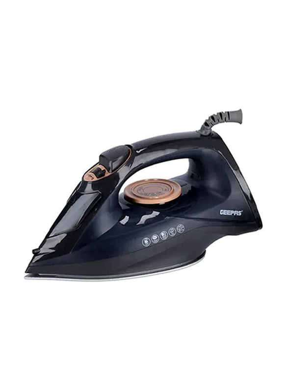Geepas Dry and Wet Steam Iron with Self-Clean Function, 0.22L, 2400W, GSI7703N, Navy Blue