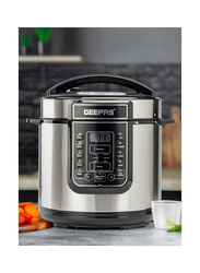 Geepas 3L Digital Multi Cooker with 14 Multi Cooking Program Including LED Display Detachable Non Stick Inner Pot, 700W, GMC35039UK, Silver