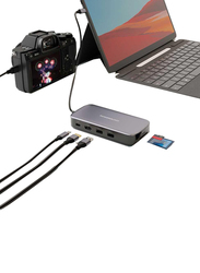 Powerology 256GB USB-C Hub & SSD Drive All-in-one Connectivity & Storage, PWSDHB256, Grey