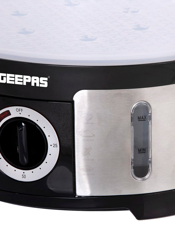 Geepas 12L Electric Food Steamer, 1000W, GFS63025UK, Multicolour