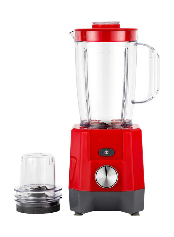 Geepas 1.6L 2-in-1 Blender, 650W, GSB44107, Red