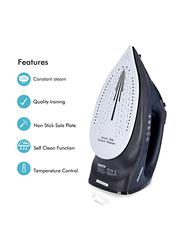 Geepas Dry and Wet Steam Iron with Self-Clean Function, 0.22L, 2400W, GSI7703N, Navy Blue