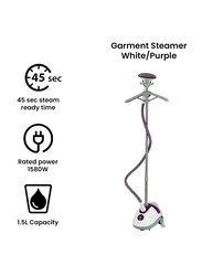 Olsenmark Electric Garment Steamer, 1.5L, 1580W, OMGS1690, White/Purple