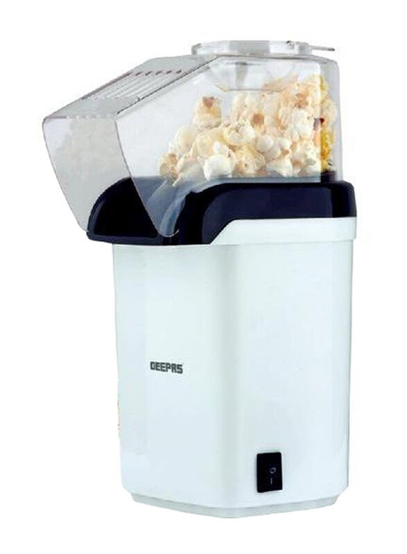 

Geepas Portable Popcorn Maker, 1200W, GPM840, White/Clear/Black