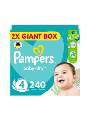 Pampers Premium Care Taped Baby Dry Pants Diapers with Aloe Vera Lotion, Size 4, 9-14 KG, 240 Count
