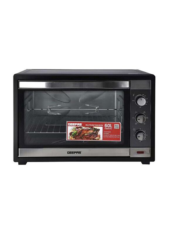 Geepas 60L Electric Oven, 2000W, with Rotisserie Function, GO4459N, Black