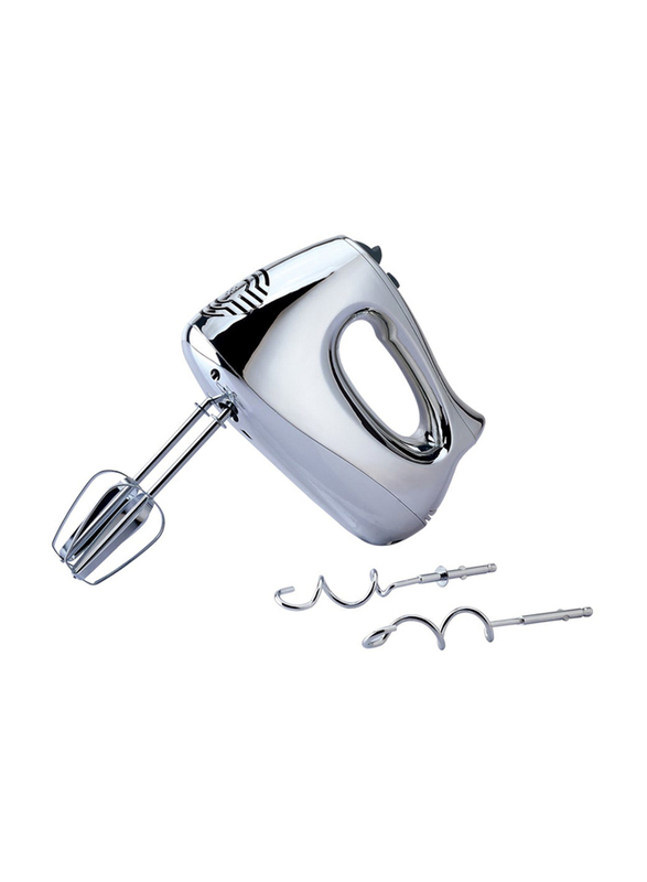 Geepas Hand Mixer with Heart Waffle Maker Set, 200W, GHM6127+GWM36538, Silver/Black
