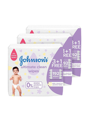 Johnson's 192 Wipes Baby Wipes with Touch Of Jasmine Notes for Kids
