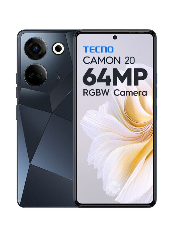 

Tecno Camon 20 256GB Predawn Black, 8GB RAM, 4G, Dual SIM Smartphone, Middle East Version