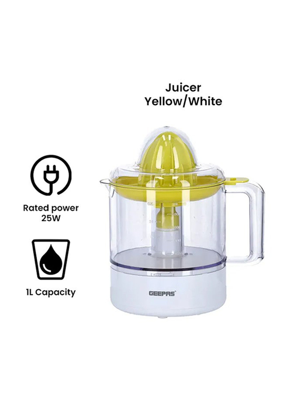Geepas Portable Citrus Juicer Set, GCJ9900, Yellow/White