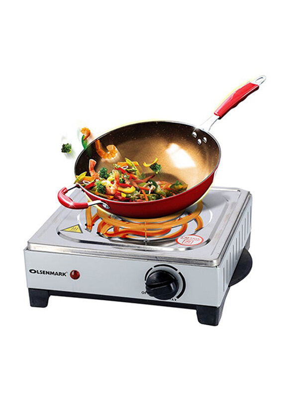 

Olsenmark Single Electric Hot Plate, 1000W, OMHP2093, Silver