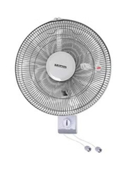 Krypton 16-Inch Wall Mounted Fan With Oscillating, 60W, KNF6111-F, White