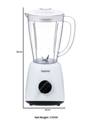 Geepas Multi Functional Two Speed Blender with Glass Jar, 400W, GSB9894, White