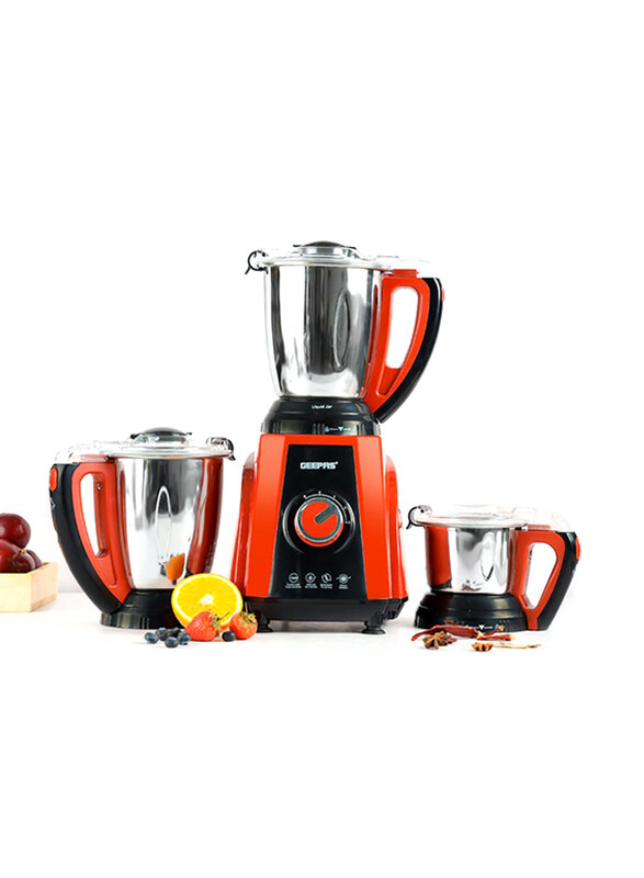 

Geepas 1.5L 3-in-1 Mixer Grinder, 750W, GSB44040-N, Red/Black
