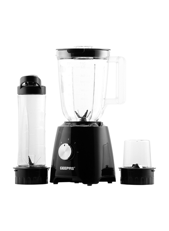 Geepas 1.5L Multi functional Super Blender with 2 Speed and Pulse Function, 500W, GSB44033N, Black/Clear