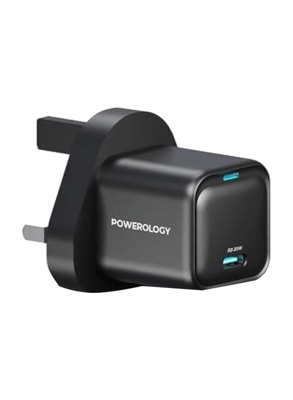 

Powerology UK 3 Pin Ultra-Compact GaN Charger, Black
