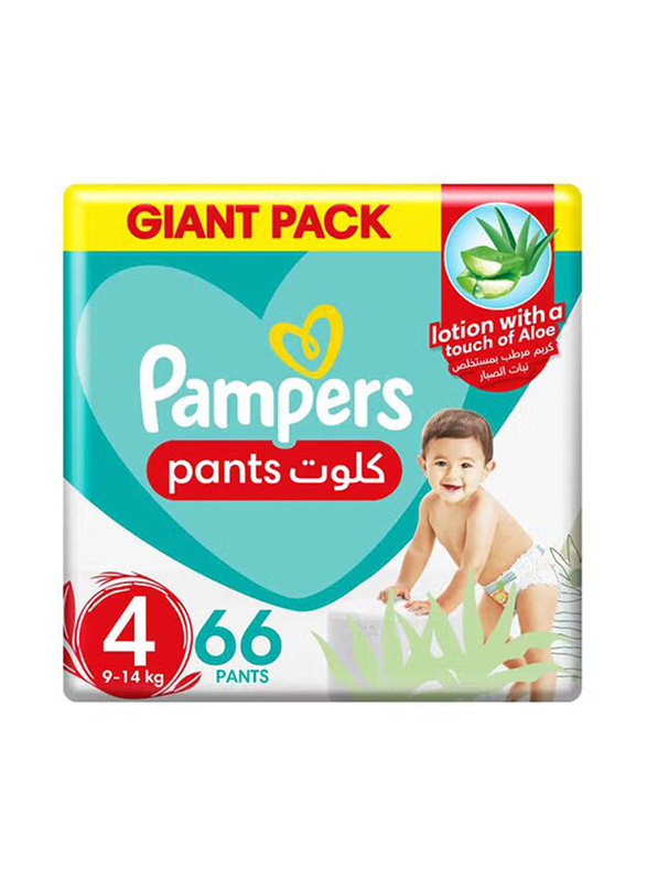 Pampers Baby Dry Pants Diapers with Aloe Vera Lotion, Size 4, 9-14 KG, Giant Pack, 66 Count