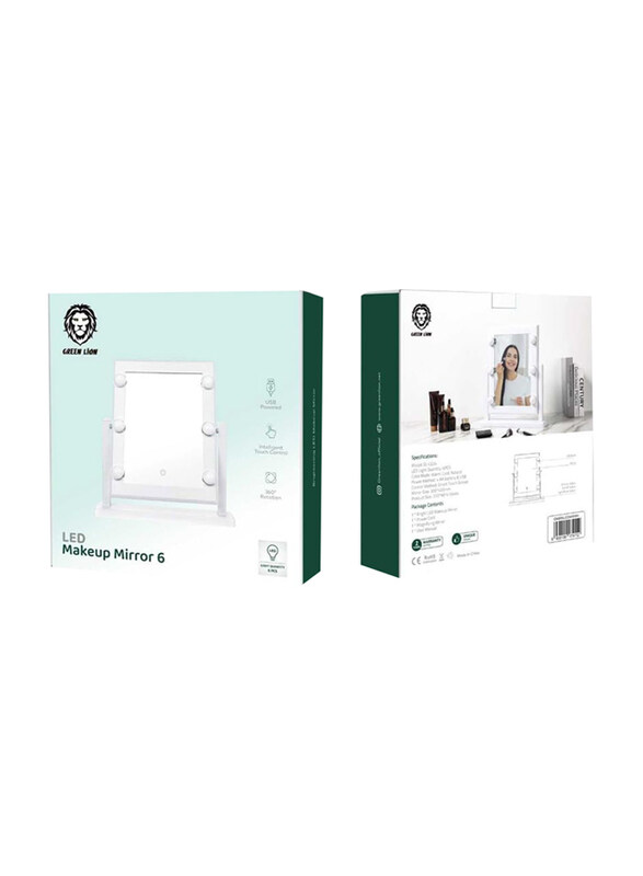 

Green Lion Brightening 6 Led Makeup Mirror, White