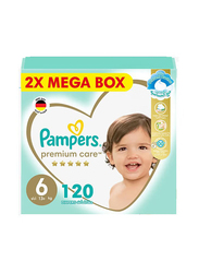 Pampers Premium Care Taped Baby Diapers, Size 6, 13+ KG, 120 Count