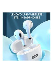 Lenovo LP40 Pro TWS Bluetooth 5.1 In-Ear Earbuds with Noise Reduction, Black