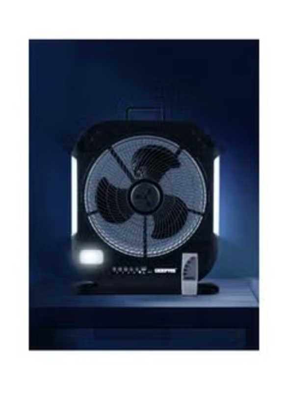 Geepas 12-Inch Rechargeable Fan With Remote Control, GF21190, Black