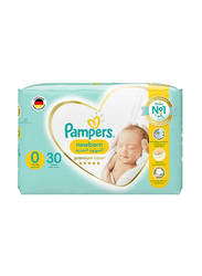 Pampers Premium Care Newborn Taped Diapers, Size 0, 0-2.5 KG, 30 Count