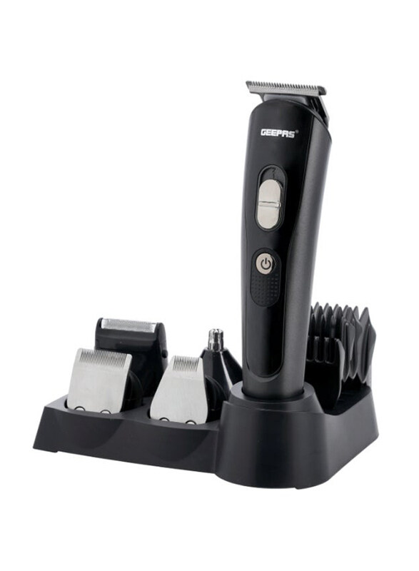 

Geepas 11-in-1 Rechargeable Grooming Set, Black/Silver