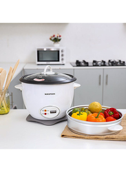 Krypton 1.8L Non-Stick Inner Pot Rice Cooker with Steamer, 700W, KNRC5283, White/Grey/Black