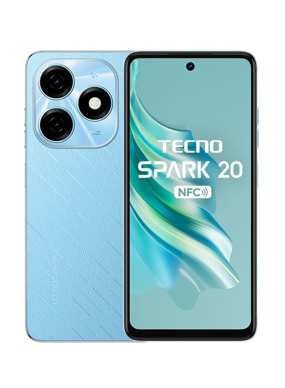 

TECNO Spark 20 256GB Magic Skin Blue, 8GB RAM, 4G, Dual Sim Smartphone, Middle East Version