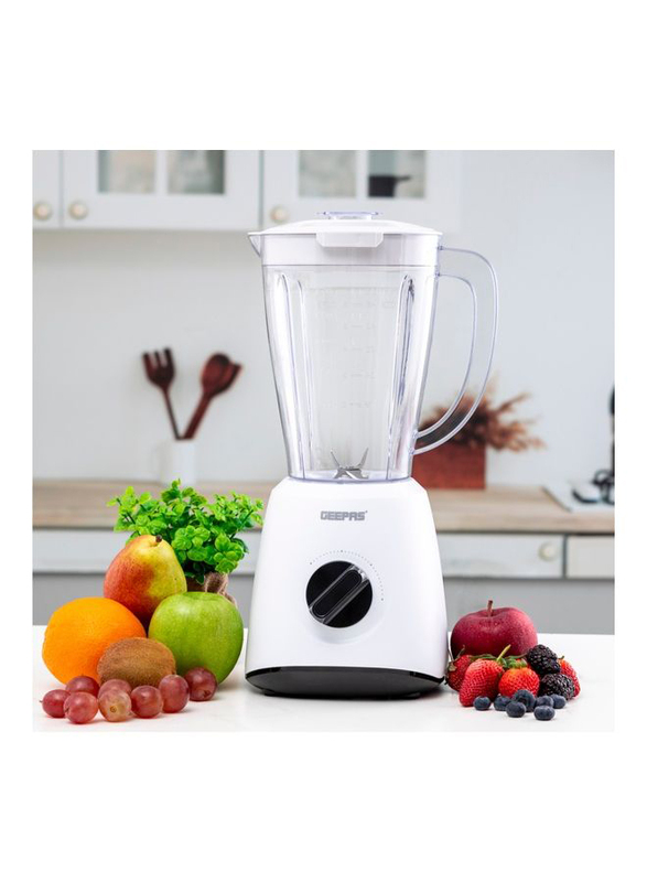 Geepas Multi Functional Two Speed Blender with Glass Jar, 400W, GSB9894, White
