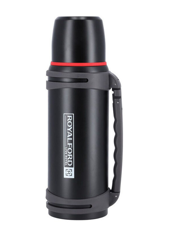 

Royalford 1.8L Stainless Steel Double Wall Insulation Travel Vacuum Bottle, RF10457, Black