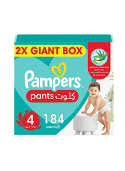 Pampers Baby Dry Pants Diapers with Aloe Vera Lotion, Size 4, 9-14 KG, Double Mega Box, 184 Count