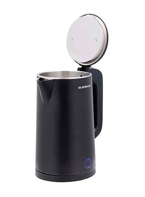 Olsenmark 1.8L Electric Kettle with Durable Wall Cool Touch Body, 1500W, OMK2475, Black