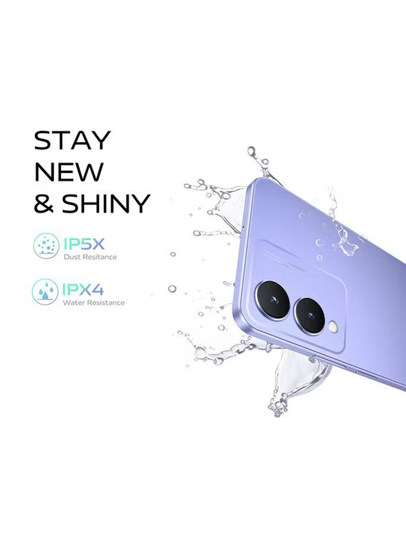 Vivo Y17s 128GB Glitter Purple, 4GB RAM, 4G, Dual Sim Smartphone, Middle East Version