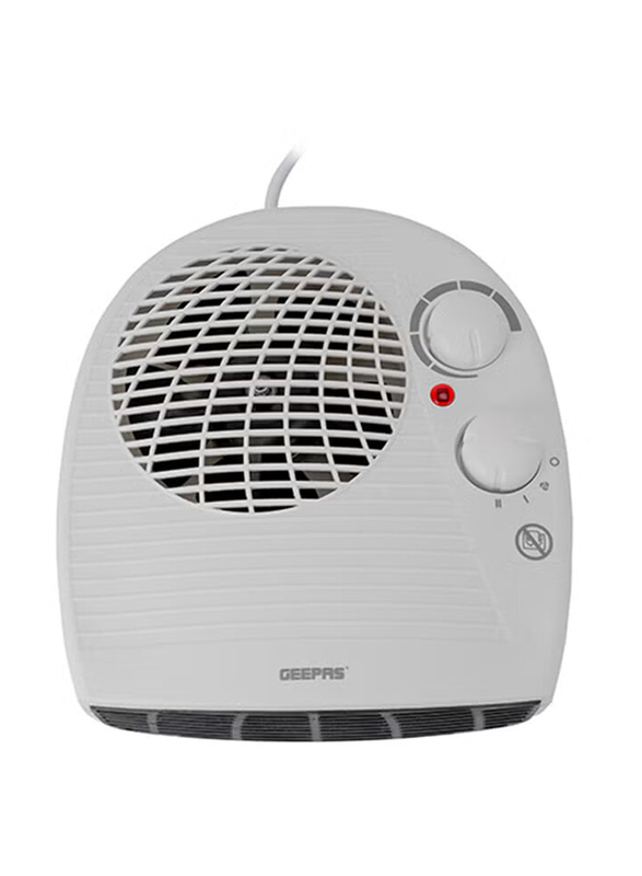 Geepas 2000W Fan Heater with 3 Adjustable Settings, Cool/Warm/Hot Wind for Selection Adjustable Thermostat, Overheat Protection, GFH9522N, White/Black