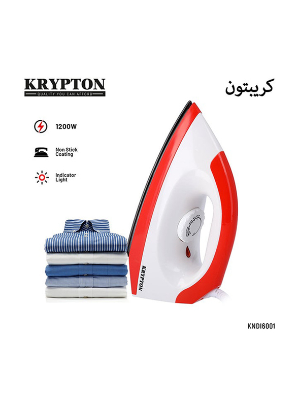 Krypton Dry Iron, 1200W, KNDI6001, White/Red