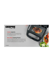 Geepas Portable Powerful 2 Slice Grill Maker with Non-Stick Coated, 750W, GGM6001, Black/Grey