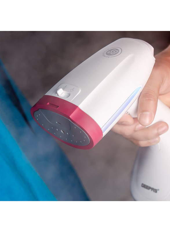 Geepas Handheld Garment Steamer with Fast Heating & Auto Shut-Off, 0.2L, 1630W, GGS25021, White/Grey/Red