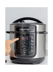Geepas 3L Digital Multi Cooker with 14 Multi Cooking Program Including LED Display Detachable Non Stick Inner Pot, 700W, GMC35039UK, Silver