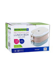Royalford Two Layer Rectangular Lunch Box, 1800ml, Multicolour
