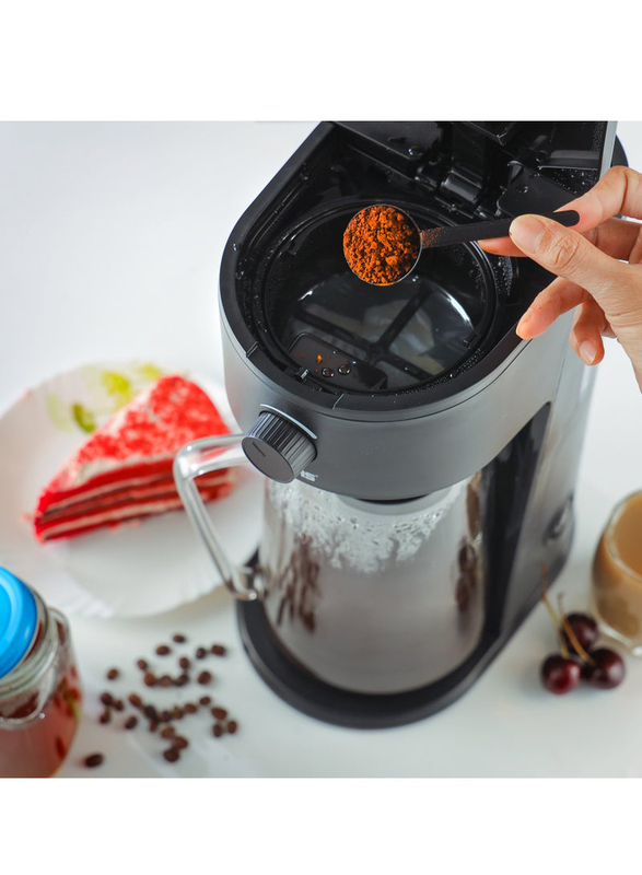 Geepas 5L Digital Air Fryer with Ice Tea/Coffee Maker Set, 1700W, GAF37510+GCM41516, Black/Silver